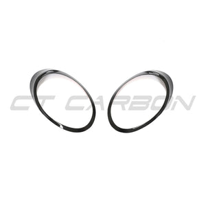 PORSCHE 991 911 2012-2021 CARBON FIBRE HEADLIGHT EYEBROWS-Accessories-CT CARBON-CT Carbon - High-quality carbon fiber and gloss black aerodynamic parts for premium sports and luxury vehicles.