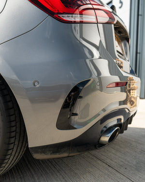 MERCEDES A-CLASS A35 W177 2018+ GLOSS BLACK REAR BUMPER CORNERS
