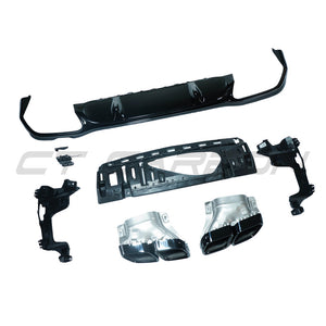 MERCEDES W213 2020-2023 E-CLASS GLOSS BLACK DIFFUSER & TIPS