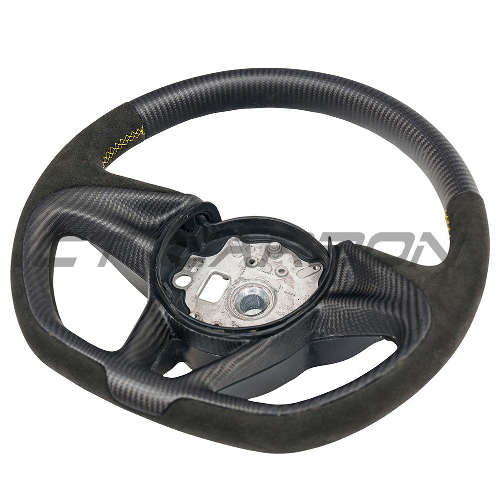 MCLAREN CARBON FIBRE & ALCANTARA CUSTOM STEERING WHEEL-Custom Steering Wheels-CT CARBON-CT Carbon - High-quality carbon fiber and gloss black aerodynamic parts for premium sports and luxury vehicles.