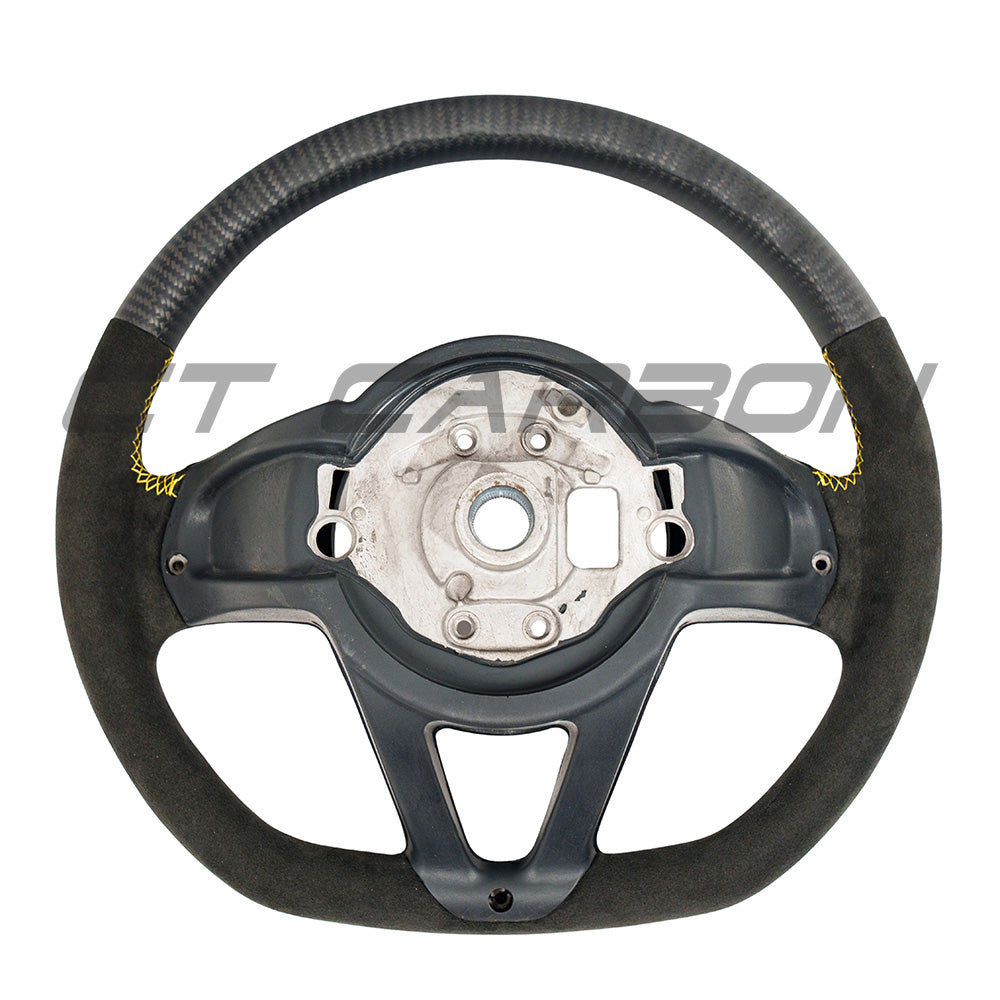 MCLAREN CARBON FIBRE & ALCANTARA CUSTOM STEERING WHEEL-Custom Steering Wheels-CT CARBON-CT Carbon - High-quality carbon fiber and gloss black aerodynamic parts for premium sports and luxury vehicles.