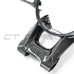 MERCEDES AMG 2016+ CARBON FIBRE STEERING WHEEL TRIM-Accessories-CT CARBON-CT Carbon - High-quality carbon fiber and gloss black aerodynamic parts for premium sports and luxury vehicles.