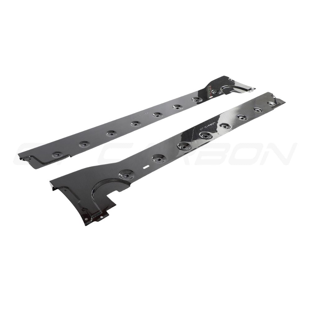 PORSCHE 911 992 TURBO S CARBON FIBRE SIDE SKIRTS - CT DESIGN