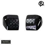 Defender L663 Chequer Plate Door Mirror Covers - 90/110/130