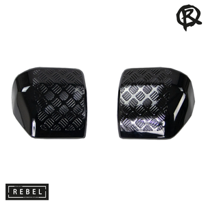 Defender L663 Chequer Plate Door Mirror Covers - 90/110/130