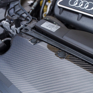 AUDI RS3 8Y 2020+ CARBON FIBRE ENGINE BAY SCUTTLE TRIM-Accessories-CT CARBON-CT Carbon - High-quality carbon fiber and gloss black aerodynamic parts for premium sports and luxury vehicles.