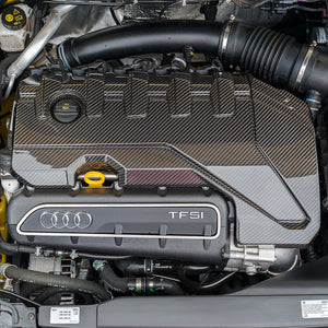 AUDI RS3 8Y 2020+ CARBON FIBRE ENGINE COVER-Accessories-CT CARBON-CT Carbon - High-quality carbon fiber and gloss black aerodynamic parts for premium sports and luxury vehicles.