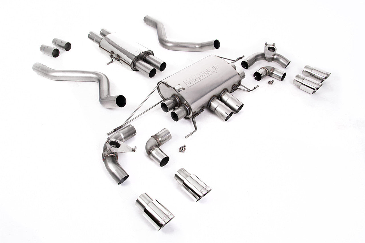 SSXLR110-706 - Defender 90 V8 2021+ Milltek Performance Exhaust - Particulate Filter-back - OPF/GPF Back Resonated Valved System with Quad GT-90 Polished Trims