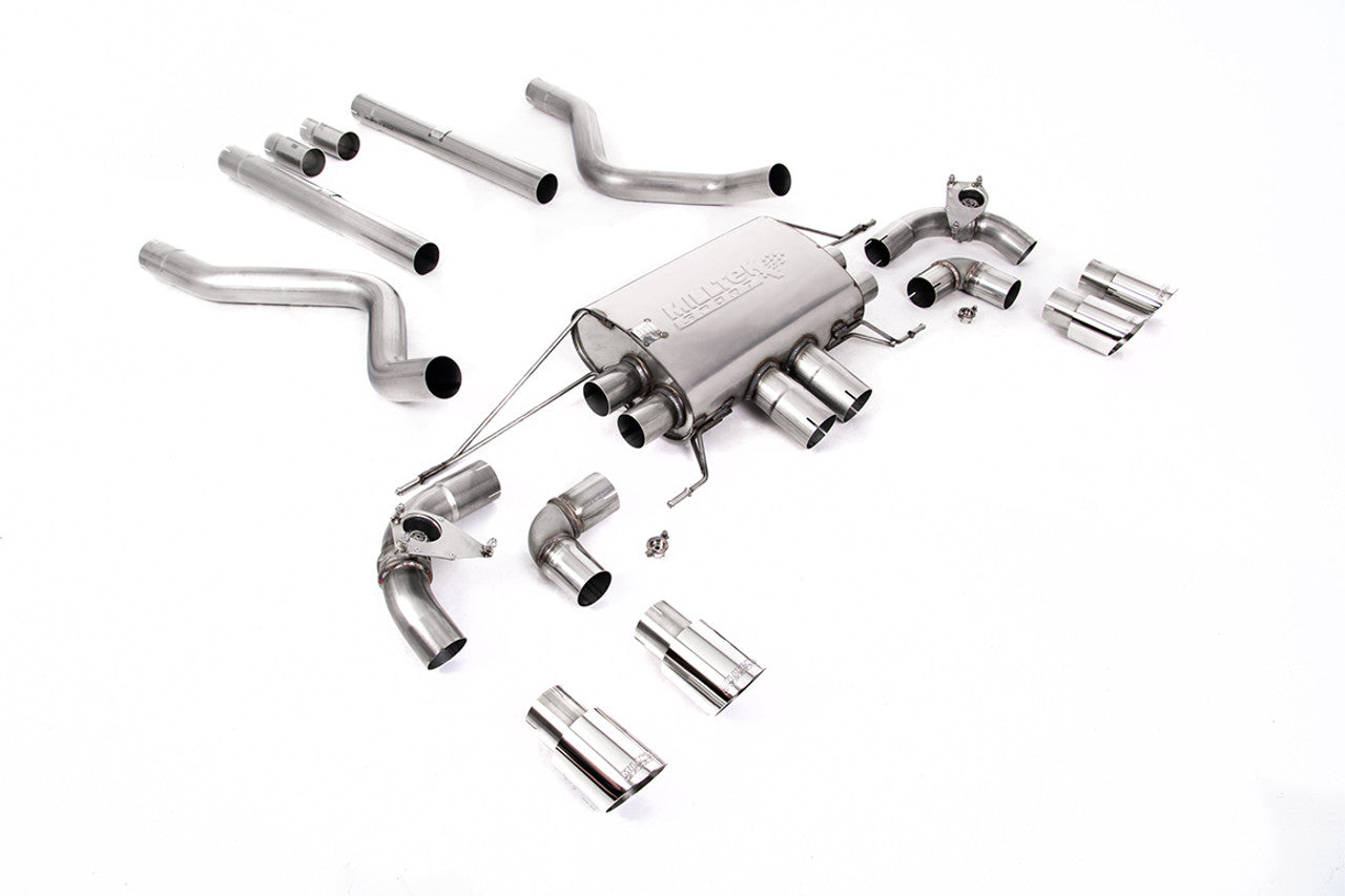 SSXLR115-701 - Defender 90 V8 2021+ Milltek Performance Exhaust - Particulate Filter-back - OPF/GPF Back Non-Resonated Valved System (Louder) with Quad GT-90 Polished Trims