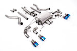 SSXLR123-694 Defender 110 V8 2021+ Milltek Performance Exhaust - Particulate Filter-back - OPF/GPF Back Resonated Valved System with Quad GT-90 Burnt/Blue Titanium Trims