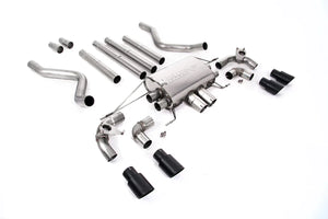 SSXLR124-697 - Defender 110 V8 2021+ Milltek Performance Exhaust - Particulate Filter-back - OPF/GPF Back Resonated Valved System with Quad JET-90 Carbon Trims