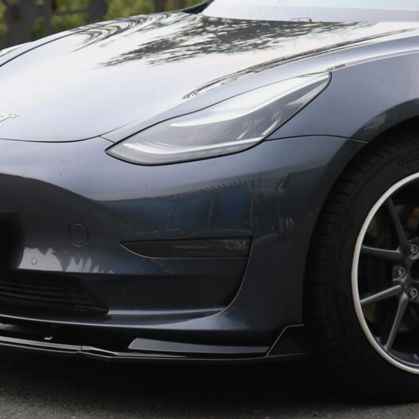 Tesla Model 3 2022+ Aero Style Front Lip - Gloss Black