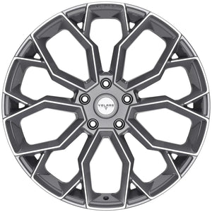 22 INCH VELARE VLR15 PLATINUM GREY POLISHED ALLOY WHEEL (Set of 4)