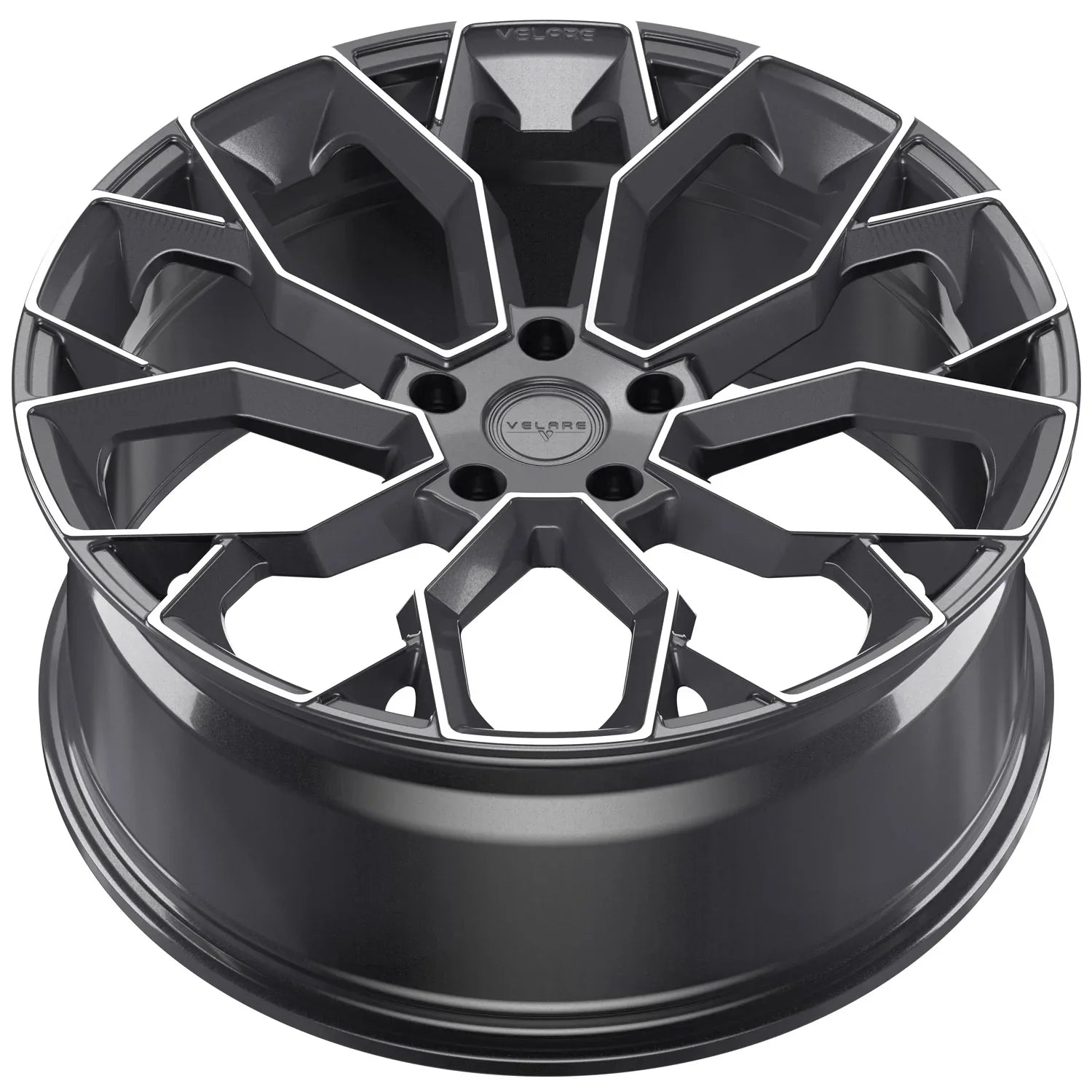22 INCH VELARE VLR15 PLATINUM GREY POLISHED ALLOY WHEEL (Set of 4)