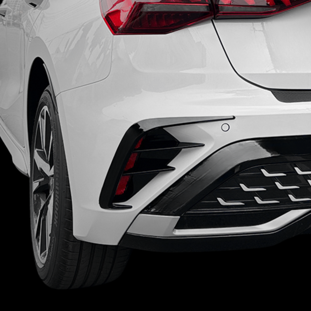 Audi A3 8Y S Line Facelift Hatchback Rear Bumper Flag - Gloss Black