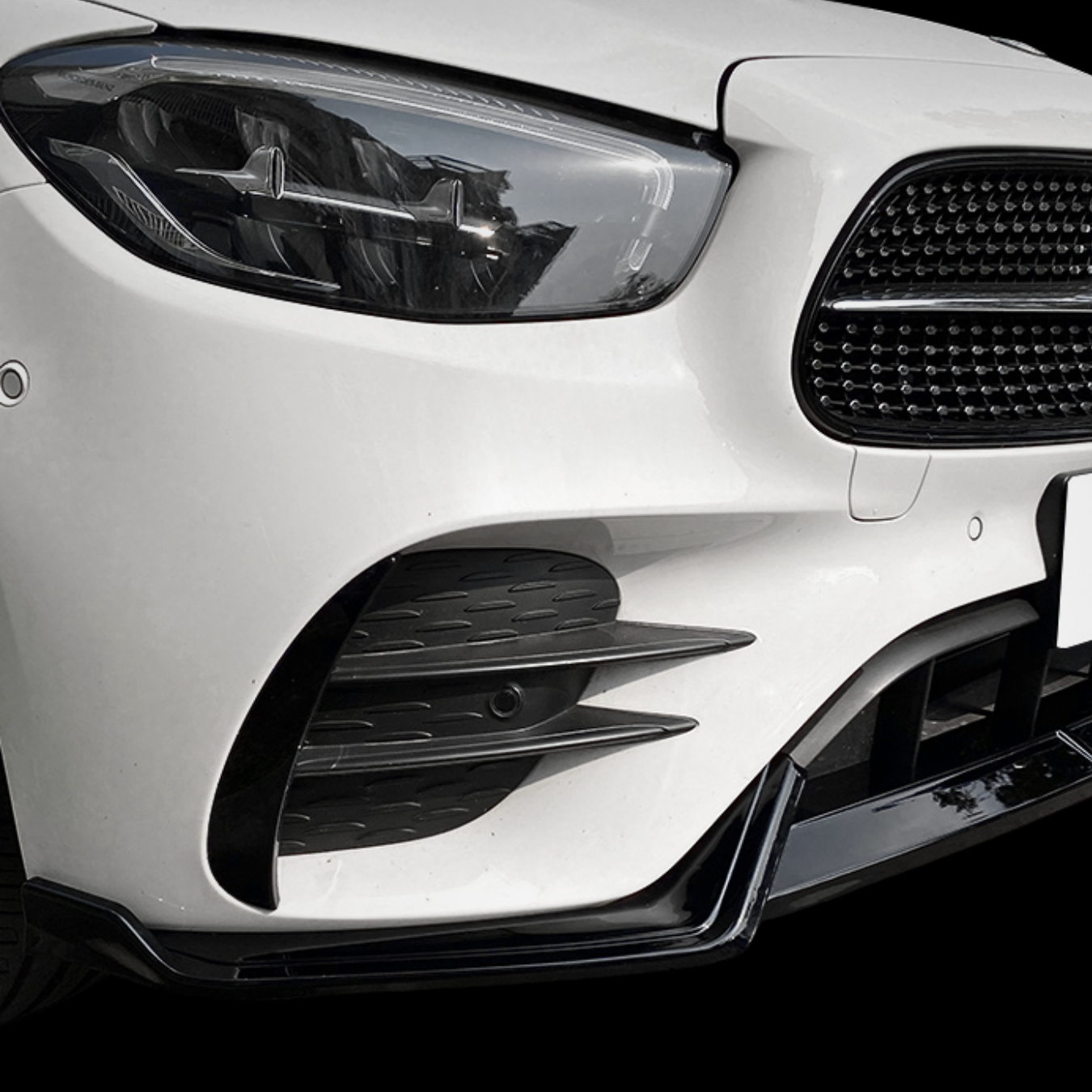 Mercedes E Class W213 C238 Front Splitter - Gloss Black