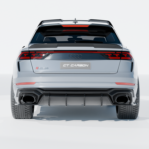 back of the audi rsq8 facelift carbon fibre kit