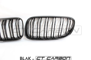 BLAK BY CT GRILLE BMW 3 SERIES E92 & E93 LCI DOUBLE SLAT BLACK GRILLES - BLAK BY CT CARBON