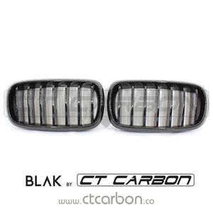 BLAK BY CT GRILLE BMW F15 & F16 X5 & X6 SINGLE SLAT BLACK GRILLES- BLAK BY CT CARBON