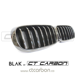 BLAK BY CT GRILLE BMW F15 & F16 X5 & X6 SINGLE SLAT BLACK GRILLES- BLAK BY CT CARBON