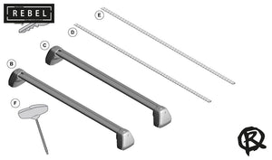 Defender L663 Black Cross Bar / Roof Bar