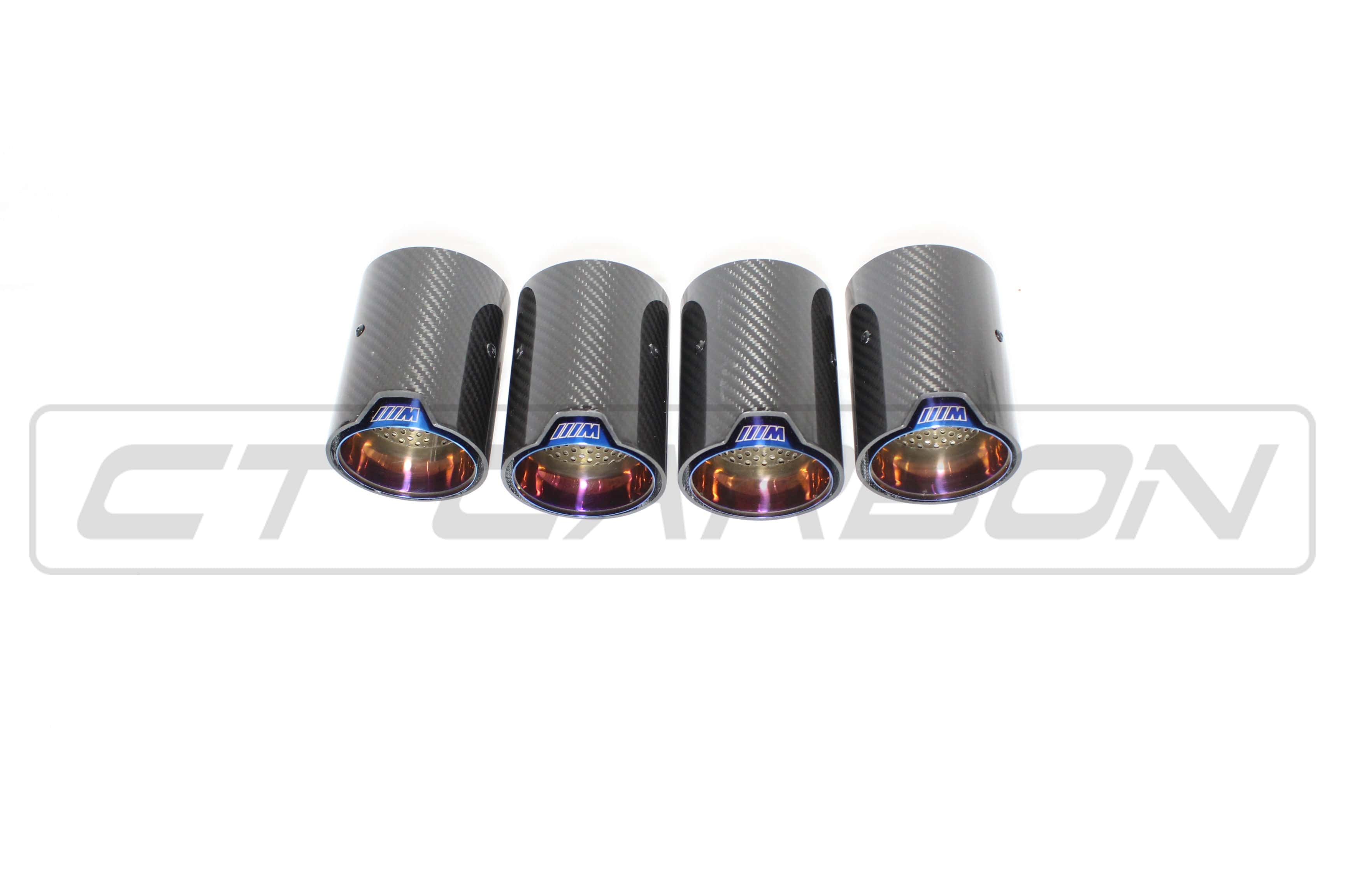 CT CARBON Splitter BMW M2/M3/M4/M5 F10/F80/F82/F83/F87 CARBON FIBRE EXHAUST TIPS - BURNT ENDS x4