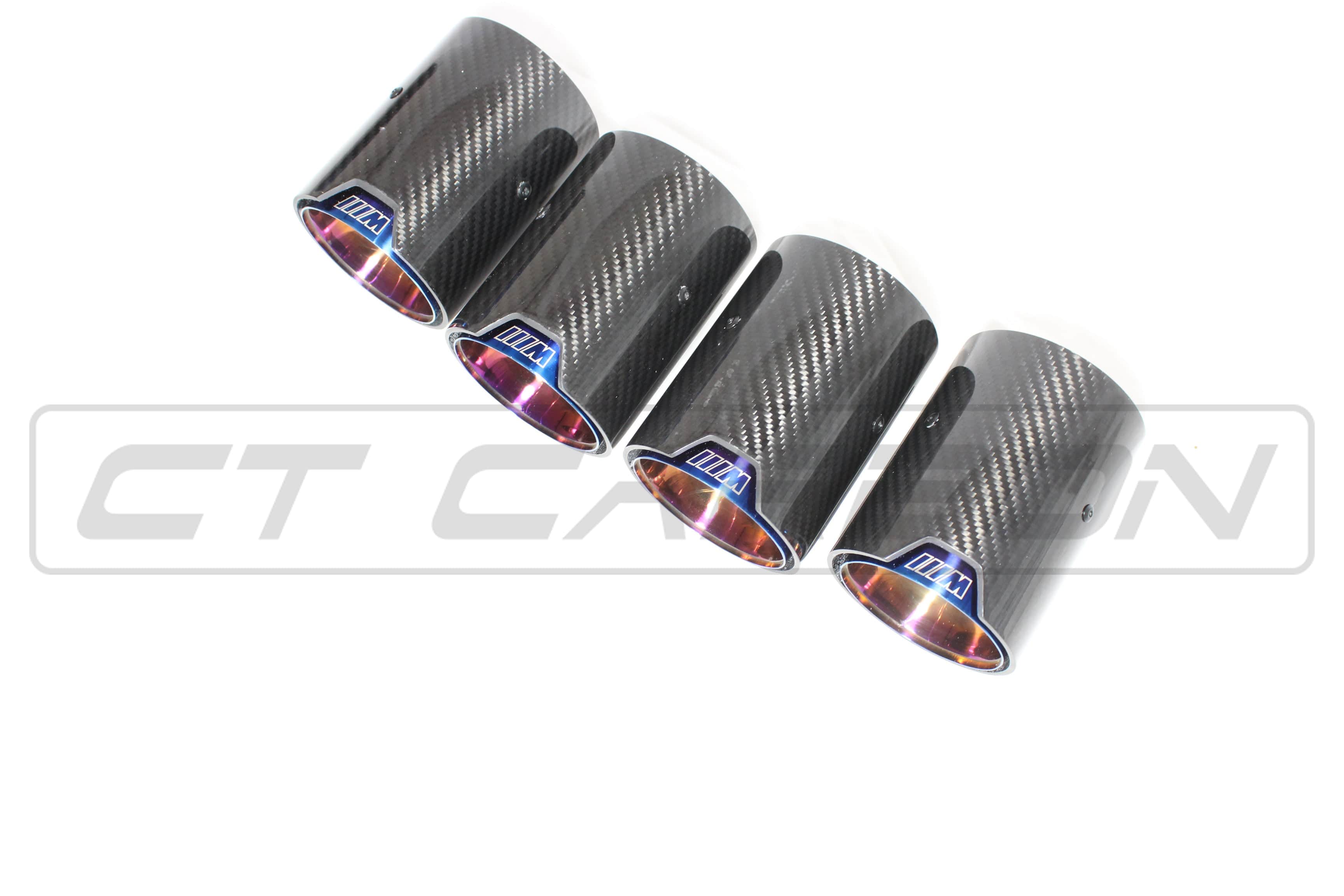 CT CARBON Splitter BMW M2/M3/M4/M5 F10/F80/F82/F83/F87 CARBON FIBRE EXHAUST TIPS - BURNT ENDS x4