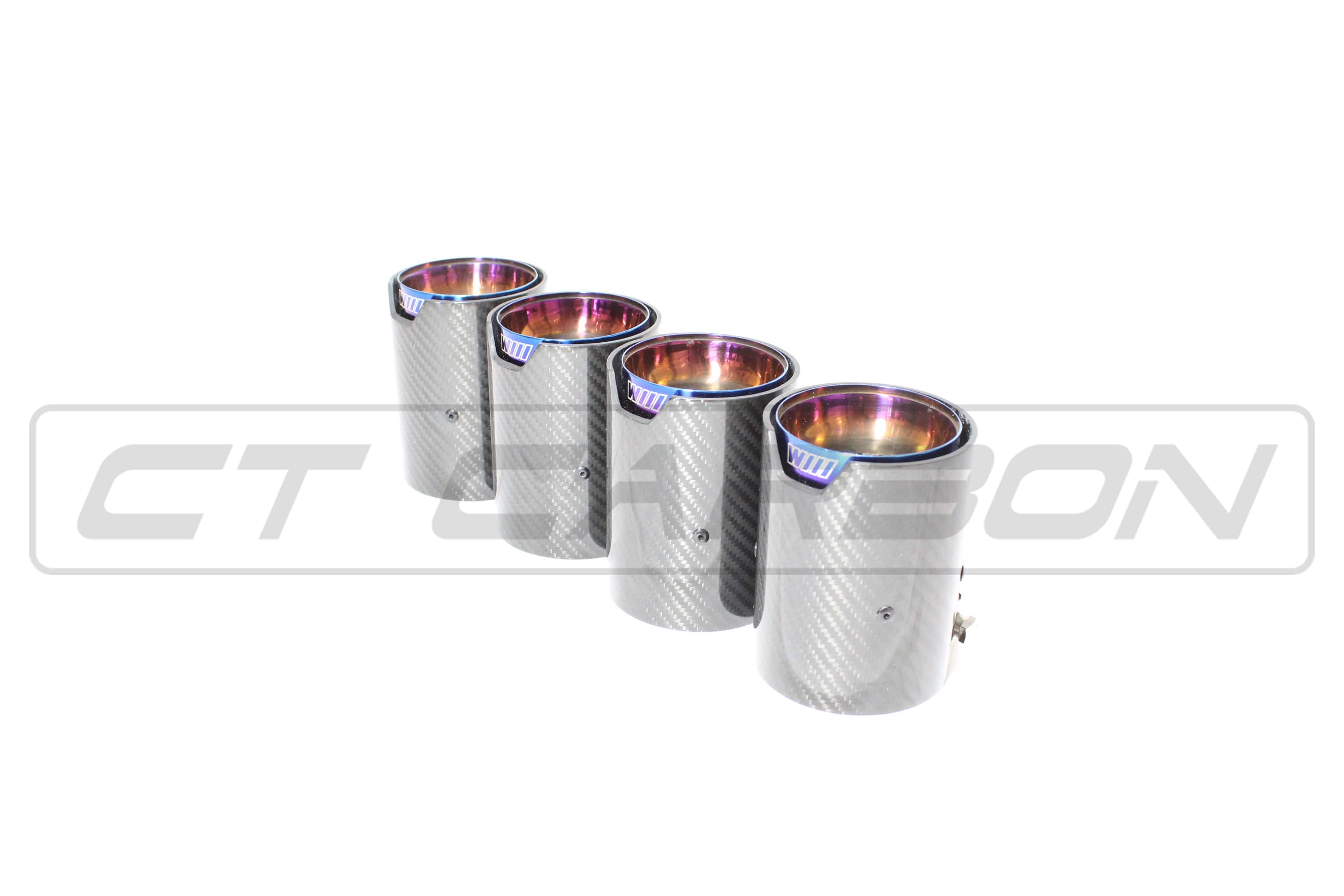 CT CARBON Splitter BMW M2/M3/M4/M5 F10/F80/F82/F83/F87 CARBON FIBRE EXHAUST TIPS - BURNT ENDS x4