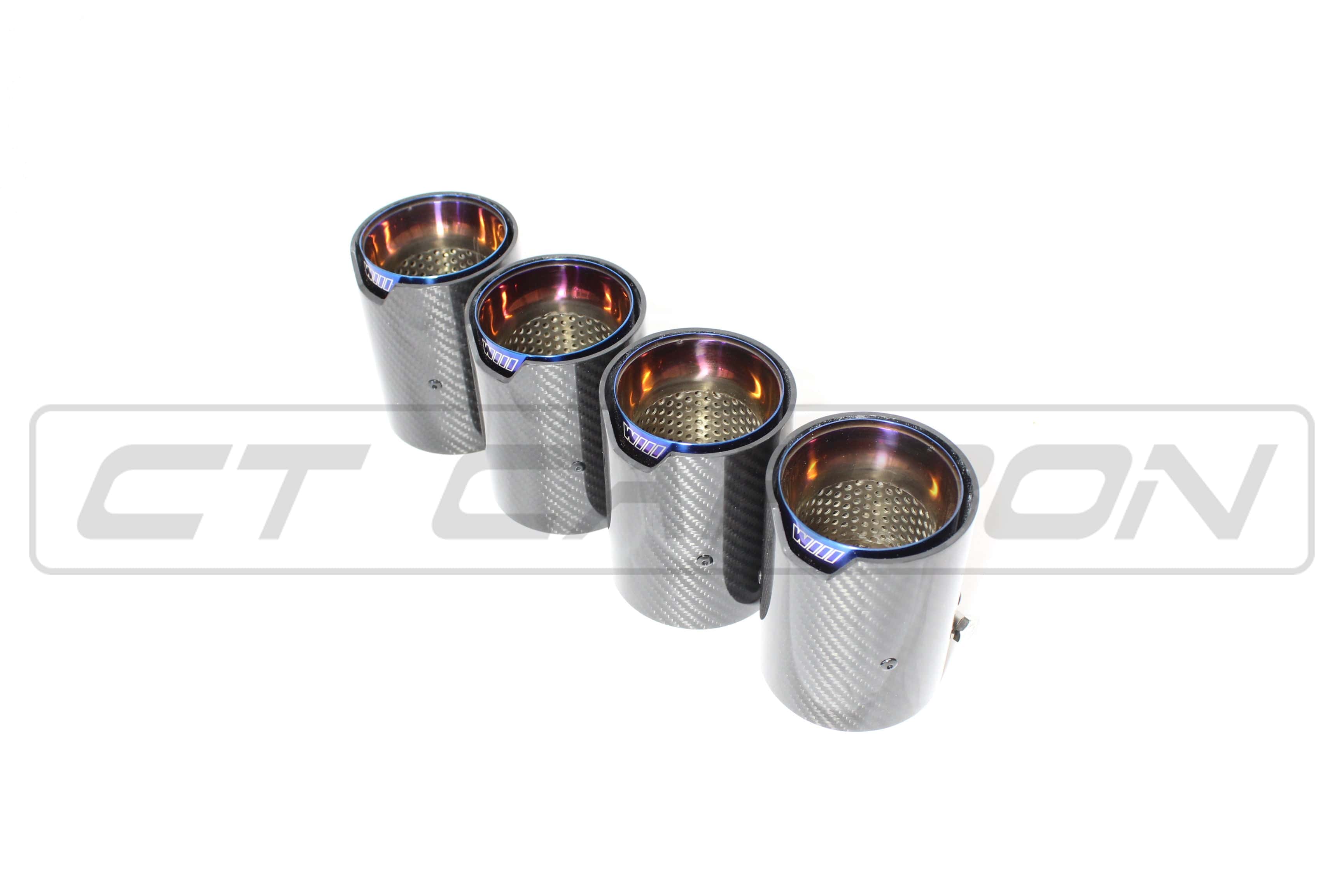 CT CARBON Splitter BMW M2/M3/M4/M5 F10/F80/F82/F83/F87 CARBON FIBRE EXHAUST TIPS - BURNT ENDS x4