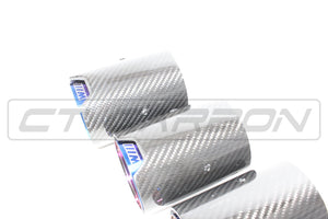 CT CARBON Splitter BMW M2/M3/M4/M5 F10/F80/F82/F83/F87 CARBON FIBRE EXHAUST TIPS - BURNT ENDS x4