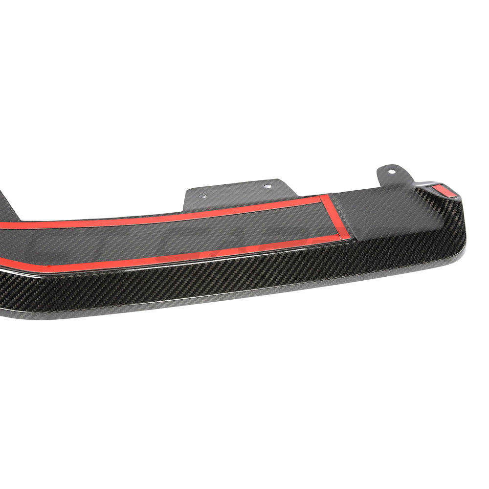 BMW F95 X5M 2023+ (LCI) CARBON FIBRE SPLITTER - MP SPLITTER-Splitter-CT CARBON-CT Carbon - High-quality carbon fiber and gloss black aerodynamic parts for premium sports and luxury vehicles.
