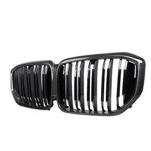 BMW X5 G05 LCI DOUBLE SLAT CARBON FIBRE FRONT GRILLE-Grille-CT CARBON-CT Carbon - High-quality carbon fiber and gloss black aerodynamic parts for premium sports and luxury vehicles.